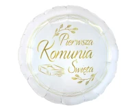 Foil balloon "Pierwsza Komunia Święta" (Bible), Round 18" EOL