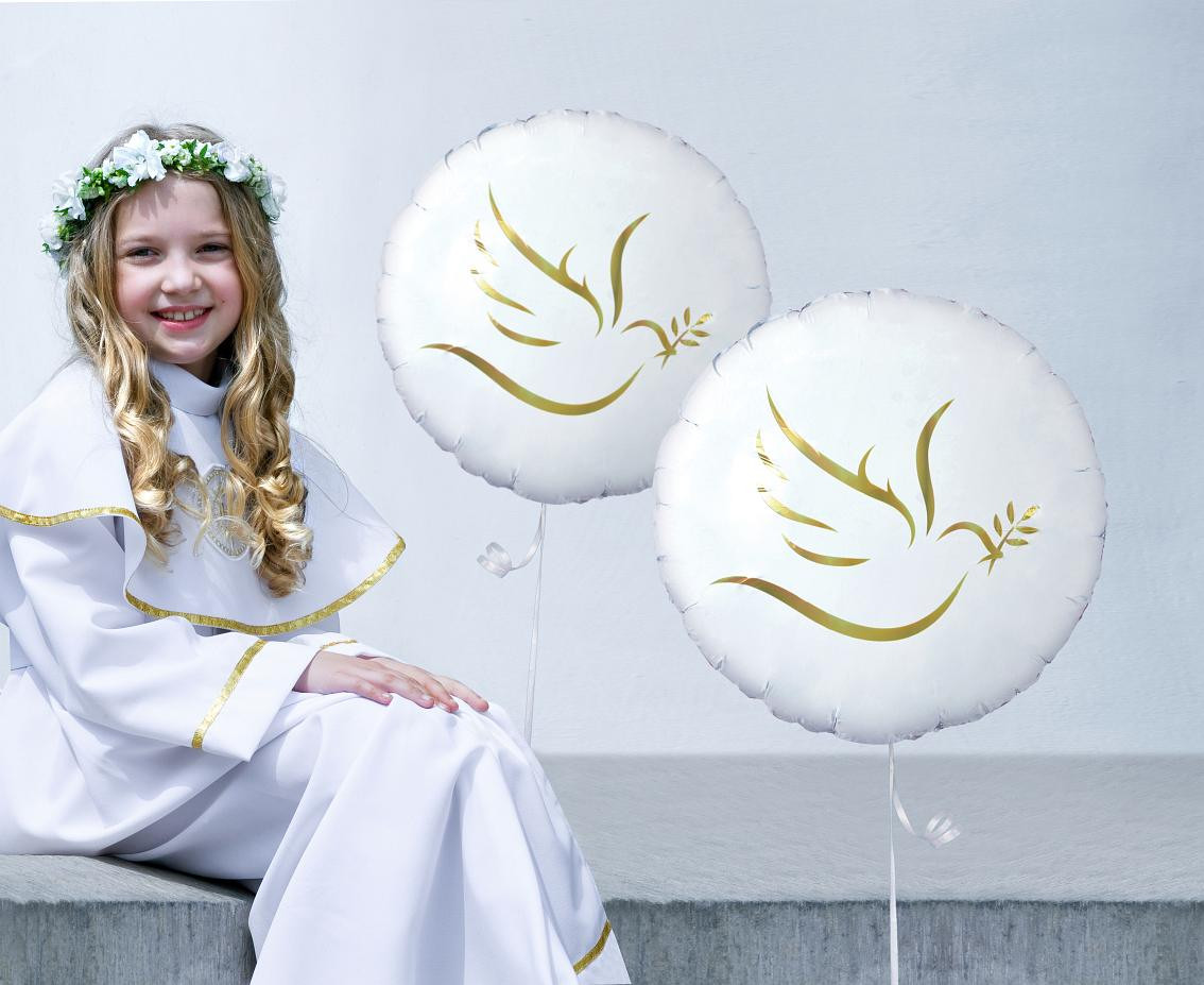 Foil balloon Gold Dove, Round 18"