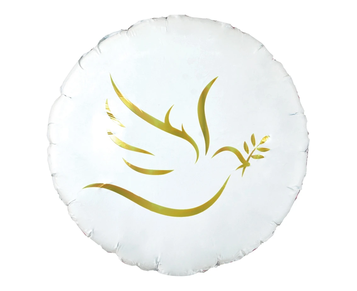Foil balloon Gold Dove, Round 18"