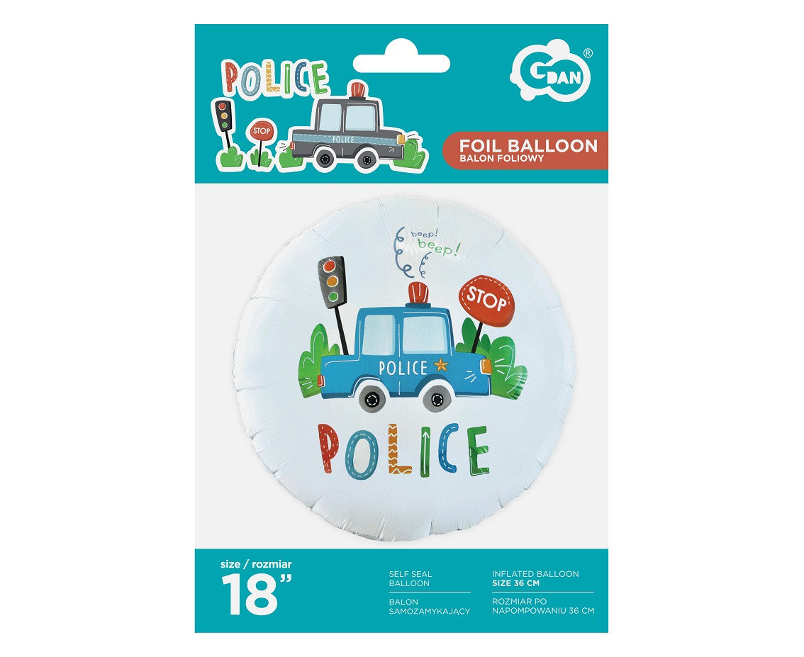 Foil balloon "Police" Round 18" EOL