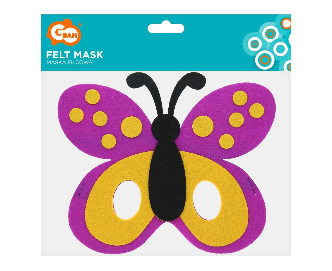 Felt mask Butterfly, 18x15.5 cm EOL