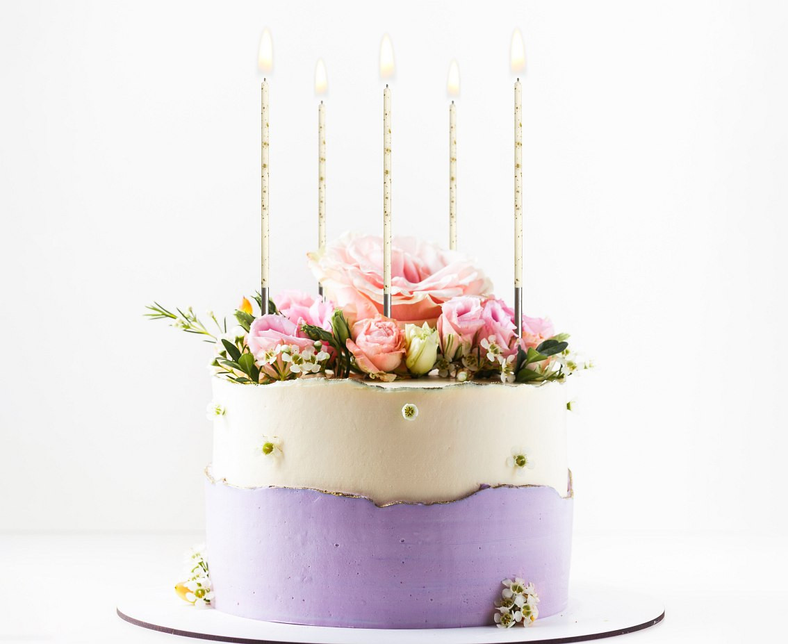 Birthday candles B&C Millennium, white, size 16.5 cm, 6 pcs.