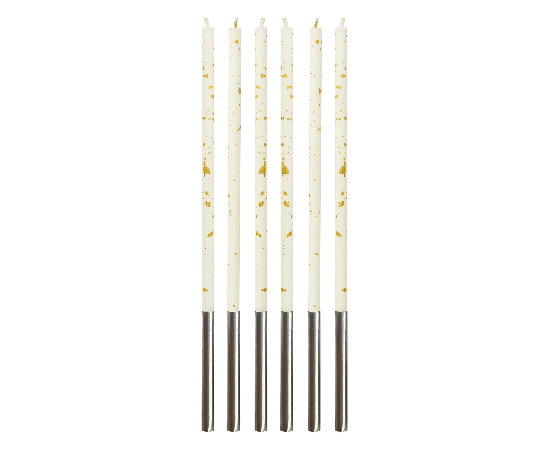 Birthday candles B&C Millennium, white, size 16.5 cm, 6 pcs.