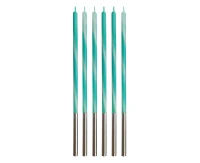 Birthday candles Candy, turquoise, size 4.5x4.5x150mm, 6 pcs. EOL