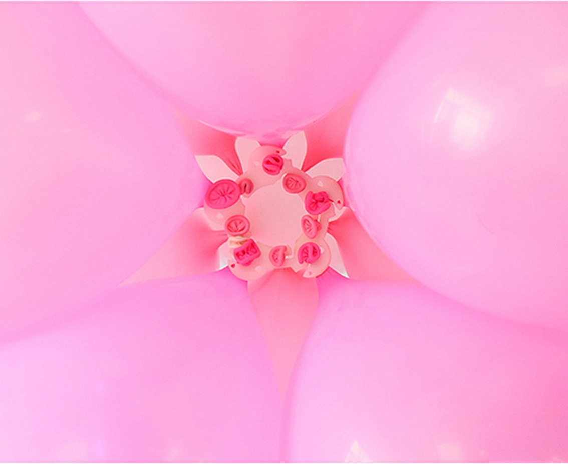 Balloon decoration grip, big flower, 10 pcs. EOL