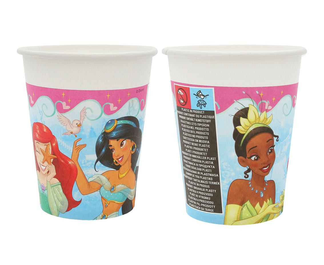 Paper cups (WM), Princess Live Your Story, 200ml, 8 pcs. (SUP label) EOL