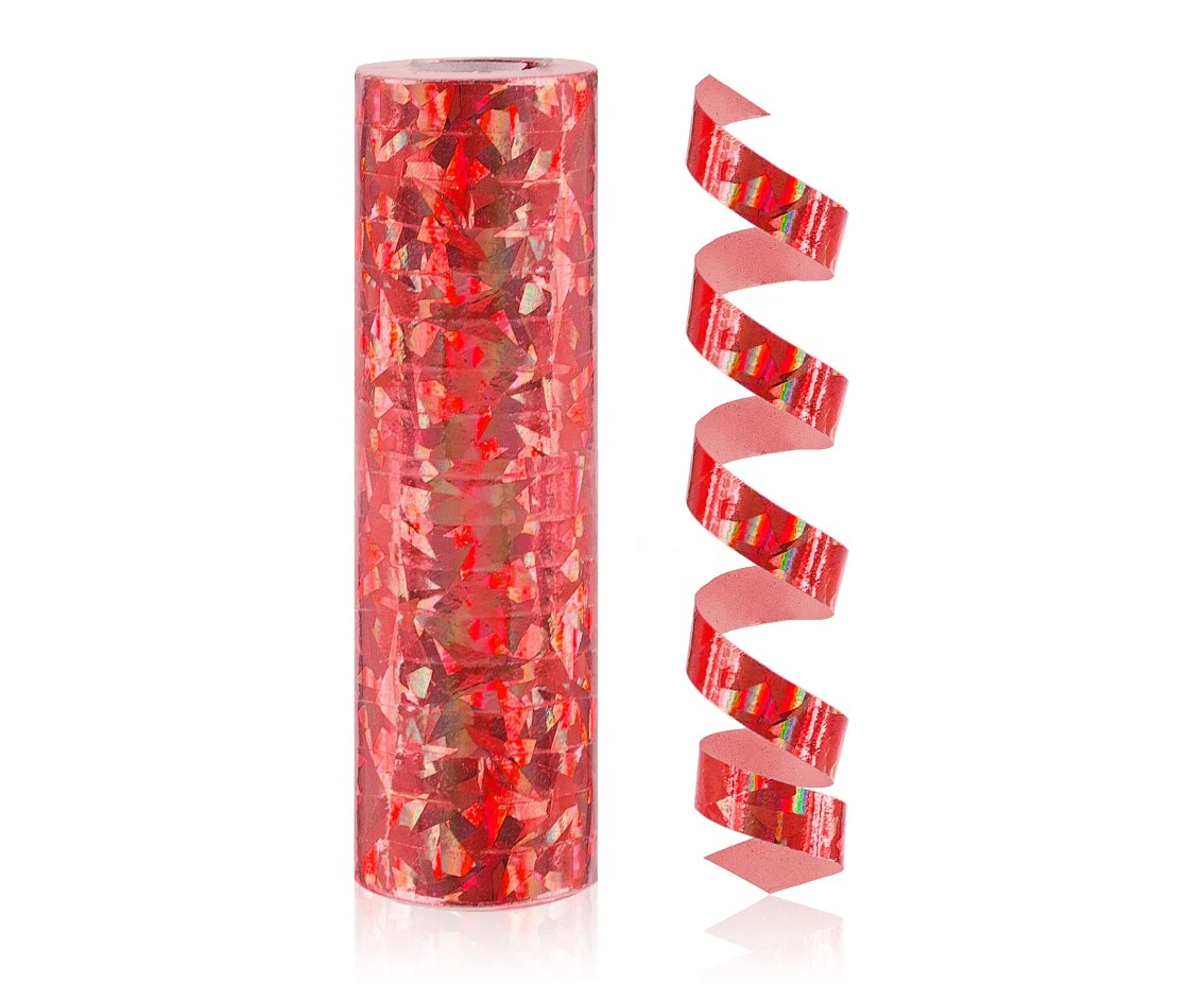 Holographic streamer red - 4 m/ 1 piece