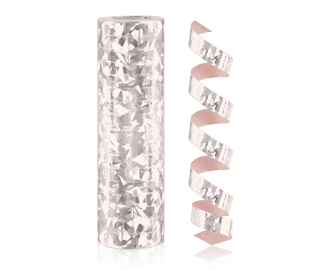 Holographic streamer pink-gold  - 4 m/ 1 piece