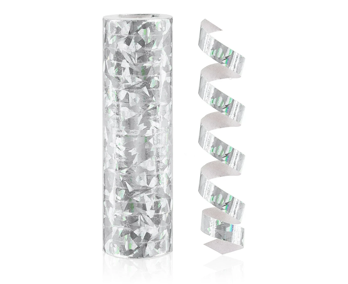 Holographic Streamer Silver, 4 m / 1 piece