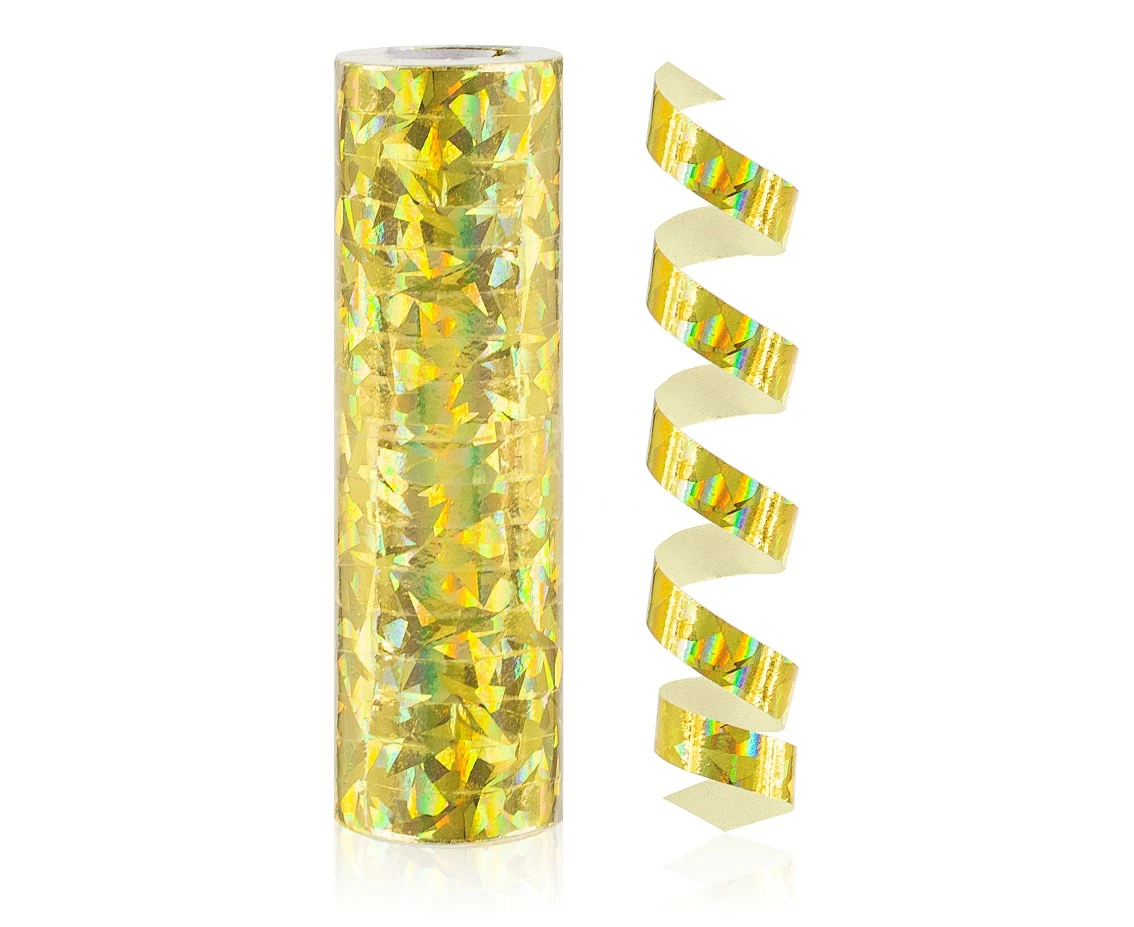 Holographic Streamer Gold, 4 m / 1 piece