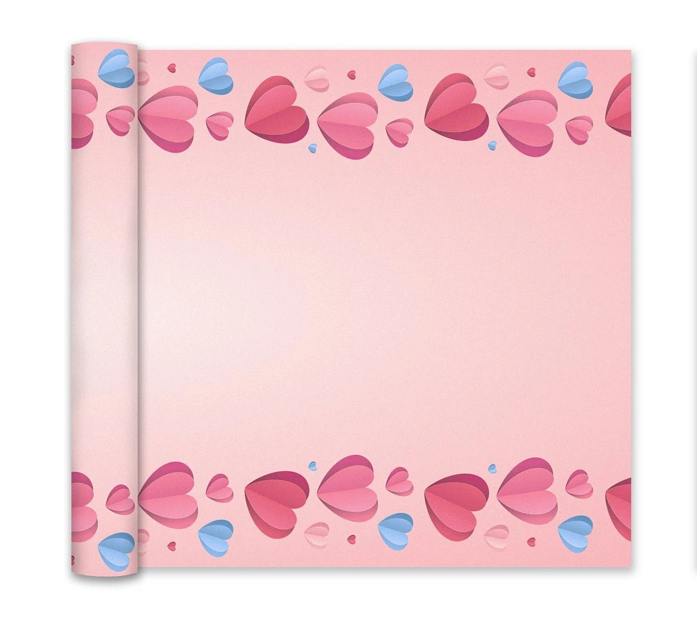 Paper table runner Love is in the air - Hearts, 33x200 cm EOL