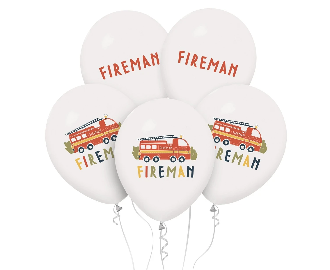 Fireman balloons, 12"/ 5 pcs