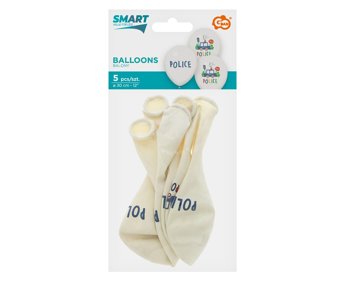 Police balloons, 12"/ 5 pcs