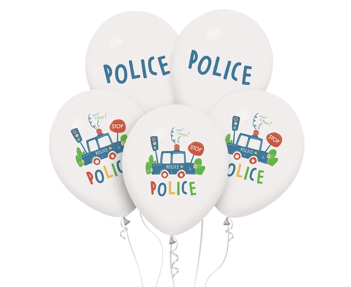 Police balloons, 12"/ 5 pcs