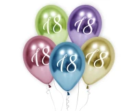 "18" balloons, platinum, 12"/ 5 pcs