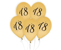 "18" balloons, gold, 12"/ 5 pcs