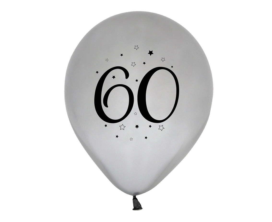 "60" balloons, silver, 12"/ 5 pcs EOL