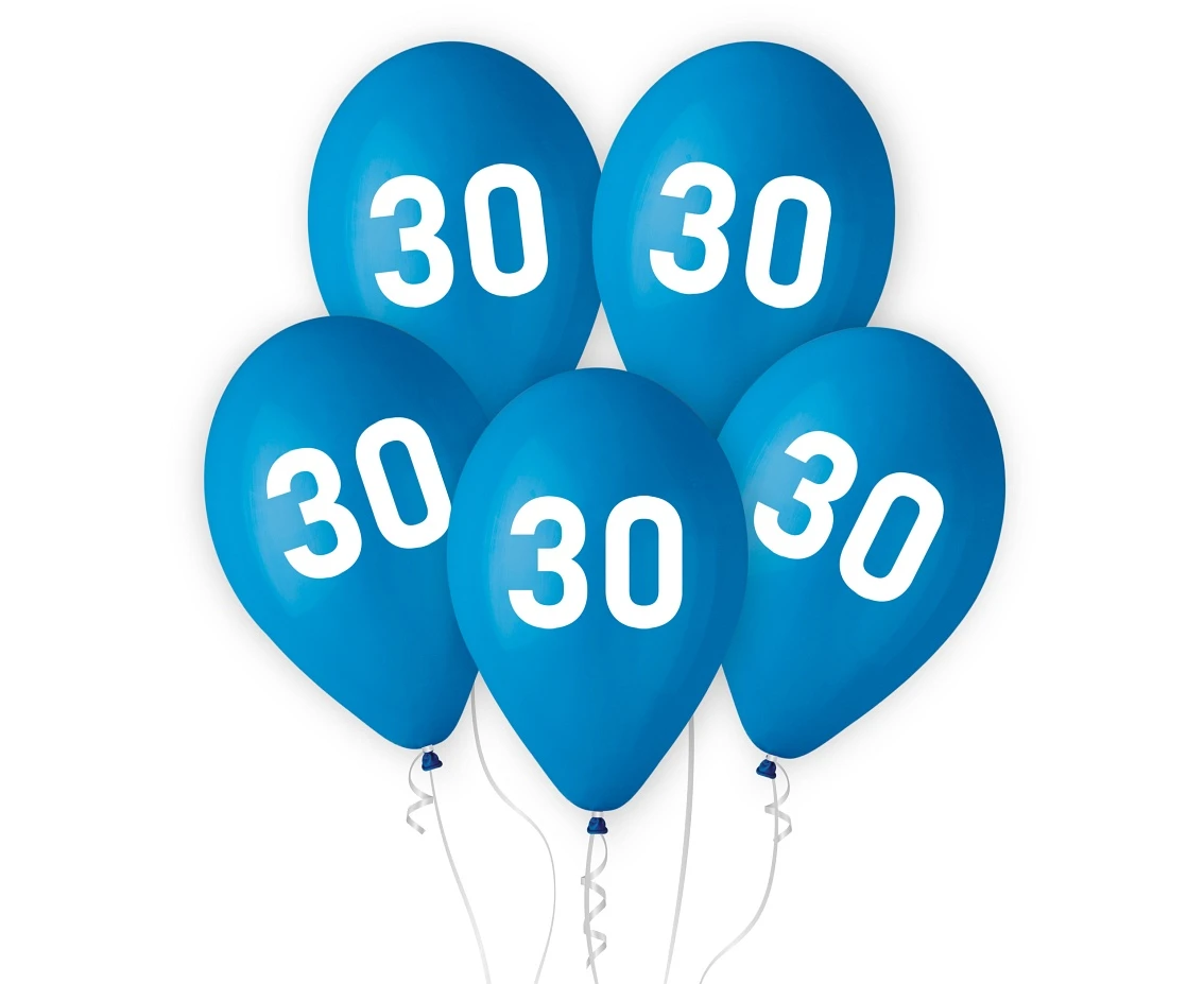 "30" balloons, blue, 12"/ 5 pcs EOL