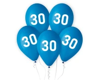 "30" balloons, blue, 12"/ 5 pcs EOL