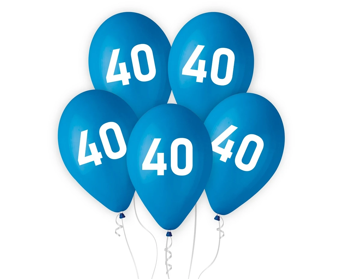 "40" balloons, blue, 12"/ 5 pcs EOL