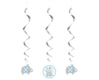 Hanging decoration Floral Elephant, blue, 66 cm, 3 pcs EOL