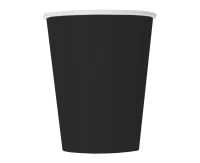 Paper cups Black, 270 ml, 8 pcs (sup label)
