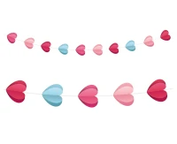Paper garland Love is in the air - 3D hearts, 200 cm EOL