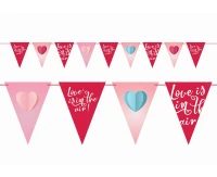Paper flags garland Love is in the air, 21x28 cm, 270 cm