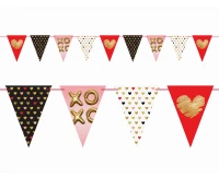 Paper flags garland XoXo, 21x28 cm, 270 cm
