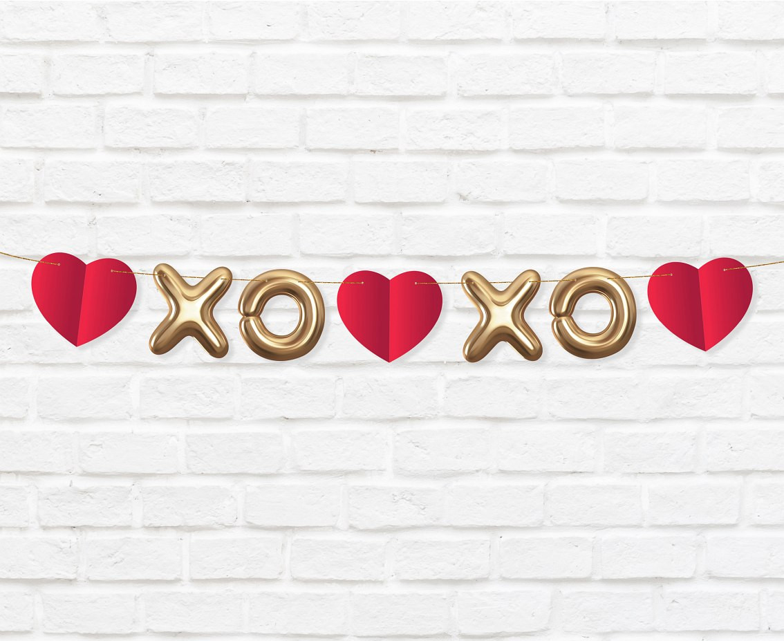 Paper garland XoXo, 200 cm EOL