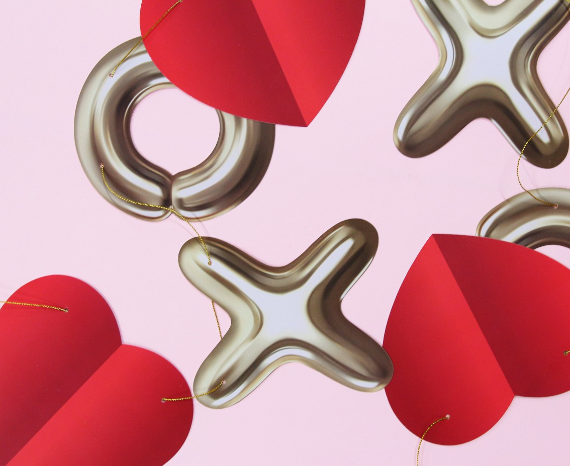 Paper garland XoXo, 200 cm EOL