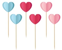 Picks Love is in the air - 3D hearts, 6 pcs