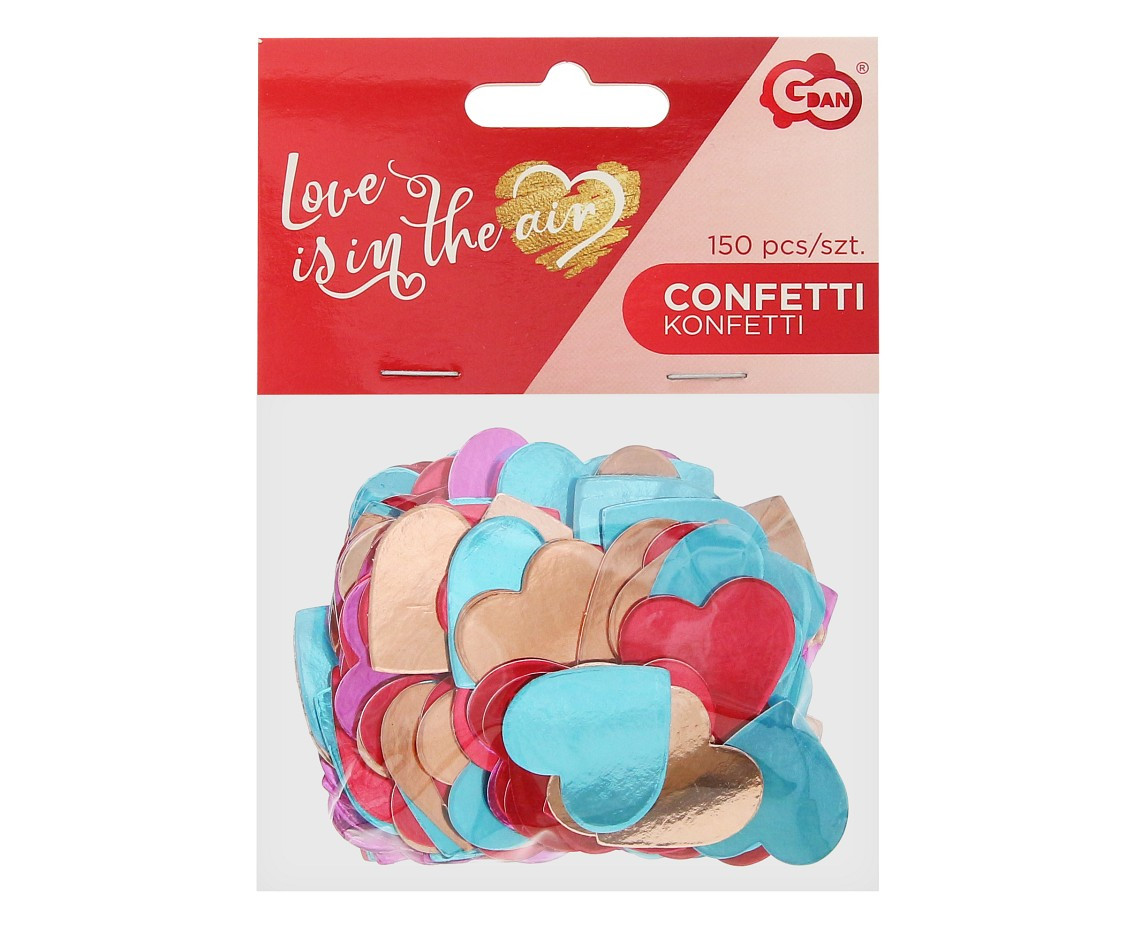 Paper confetti Love is in the air, mix, 150 pcs