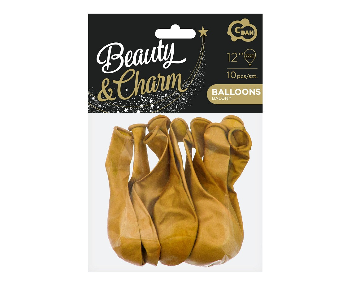 Balloons B&C 12", metallic dark gold, 10pcs
