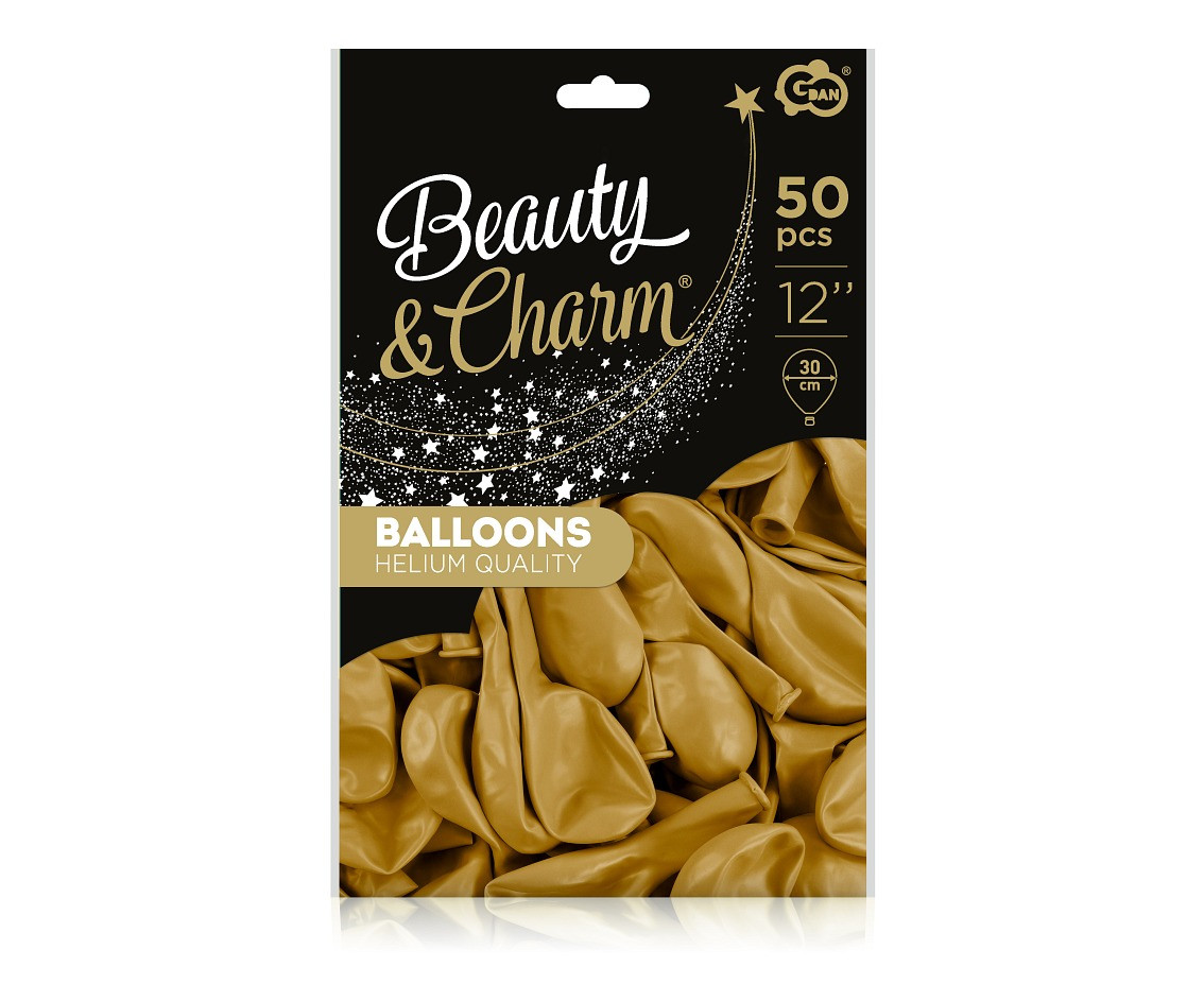 Balloons B&C 12", metallic dark gold, 50pcs