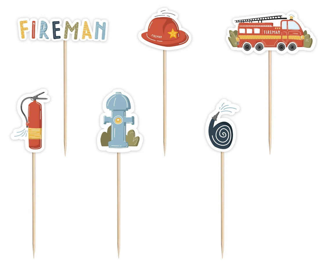Picks Fireman, 6 pcs