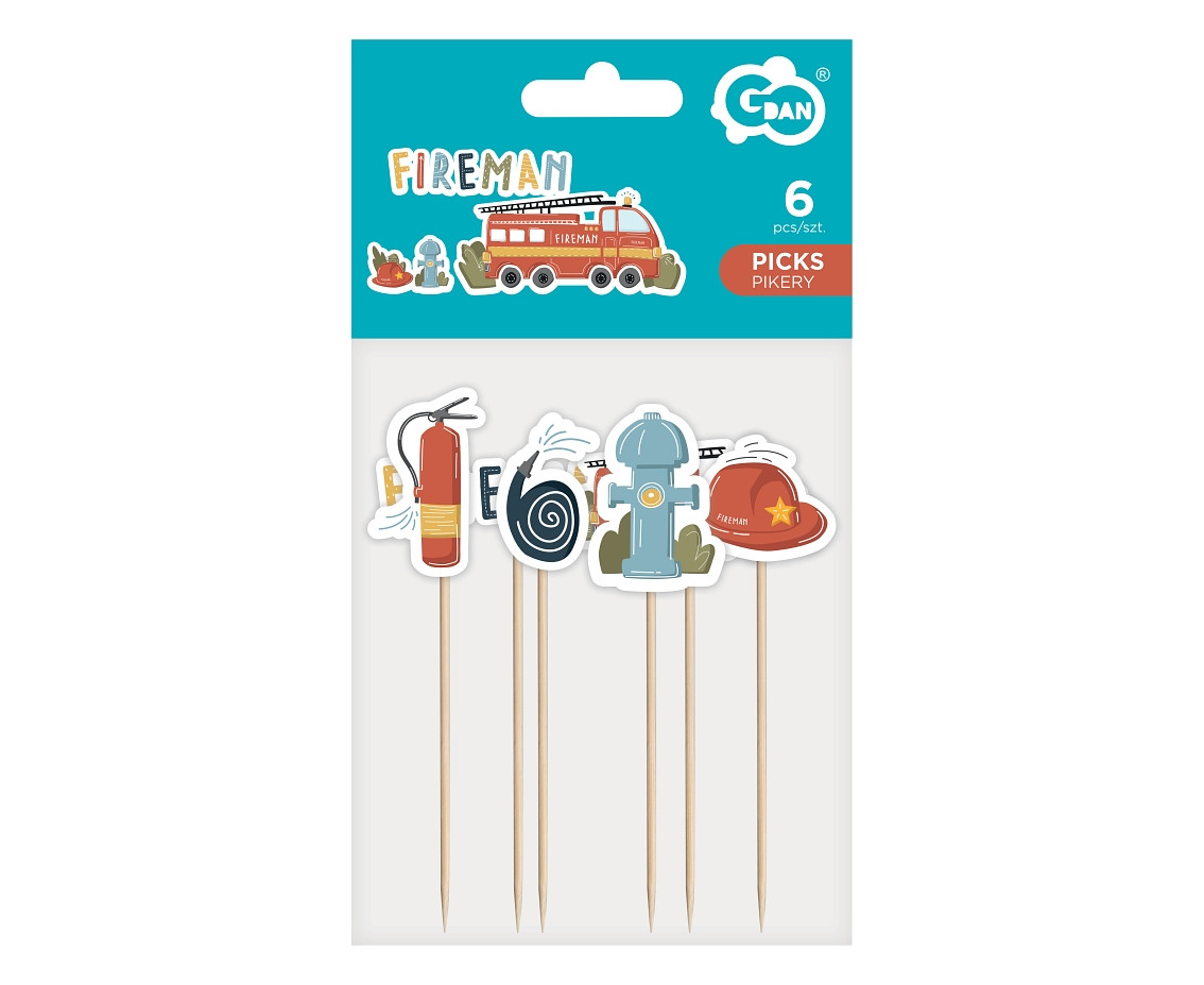 Picks Fireman, 6 pcs