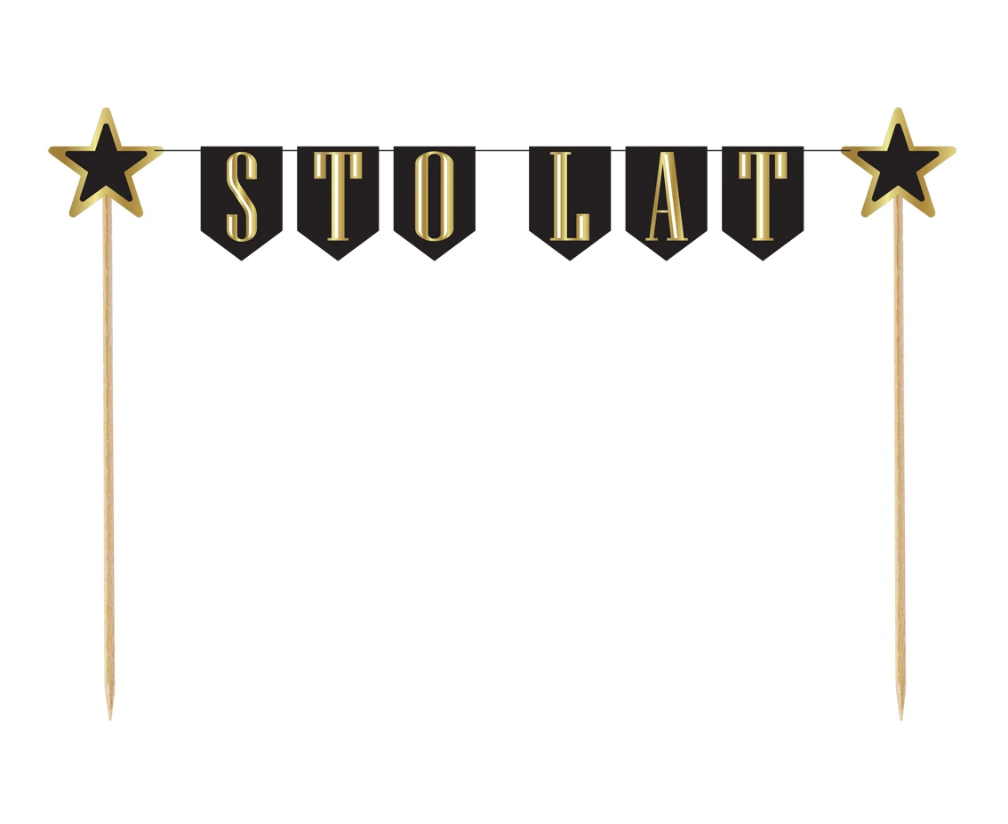 Cake topper B&G Party - Sto Lat, flags