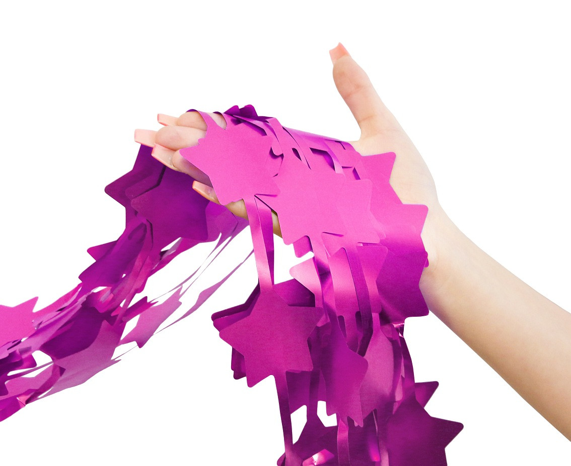 Fringe Deco Curtain B&C Stars, mat magenta, 100x200 cm EOL