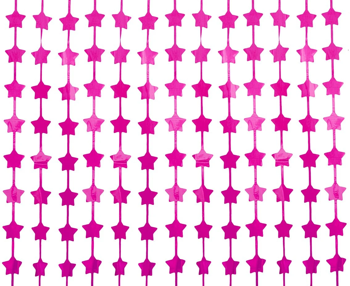 Fringe Deco Curtain B&C Stars, mat magenta, 100x200 cm EOL