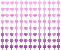 Fringe Deco Curtain B&C Hearts, mat purple, 100x200 cm EOL