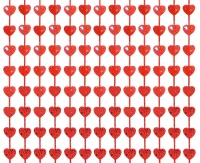 Fringe Deco Curtain B&C Hearts with overprint, red, 100x200 cm EOL