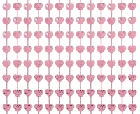 Fringe Deco Curtain B&C Hearts with overprint, lilac, 100x200 cm