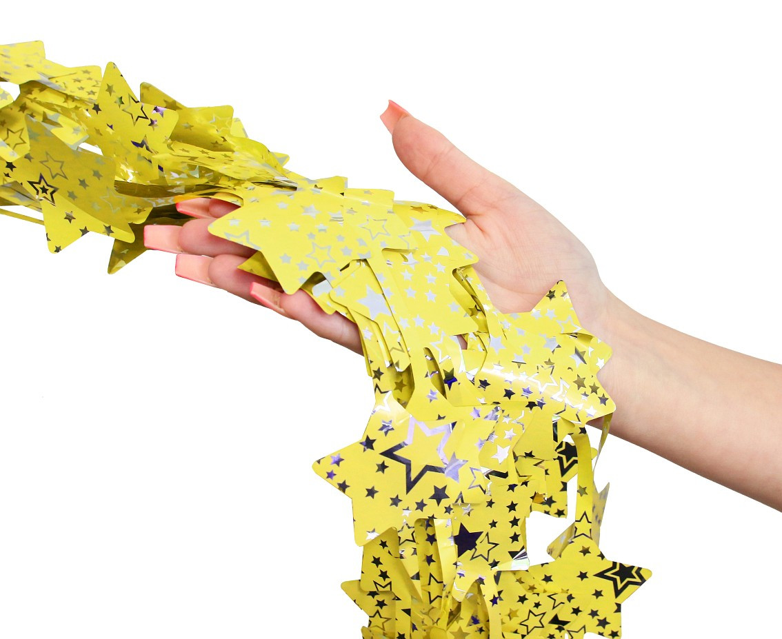 Fringe Deco B&C Curtain Stars with overprint, gold, 100x200 cm EOL