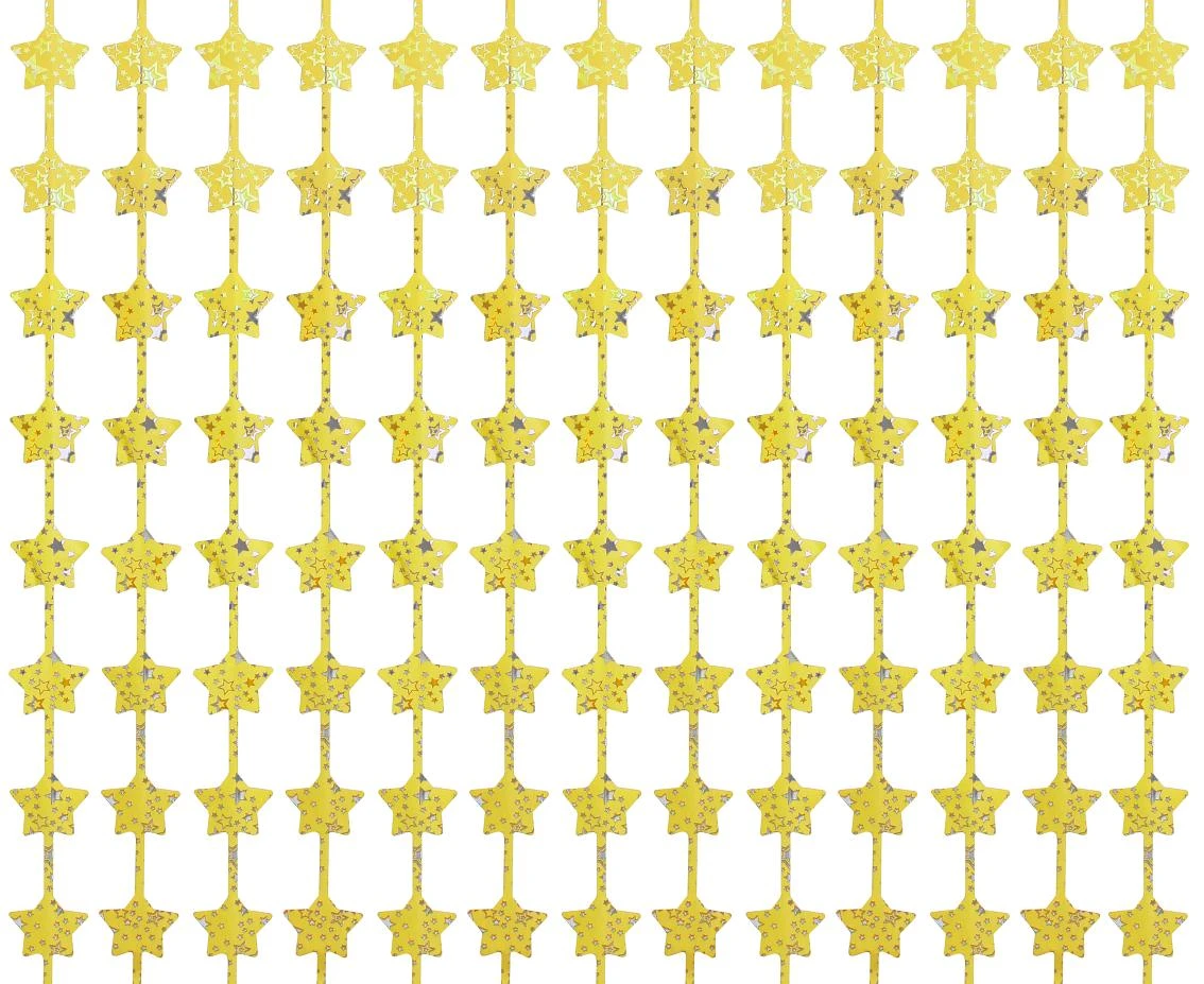 Fringe Deco B&C Curtain Stars with overprint, gold, 100x200 cm EOL