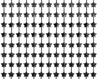 Fringe Deco Curtain B&C Stars with overprint, black, 100x200 cm EOL