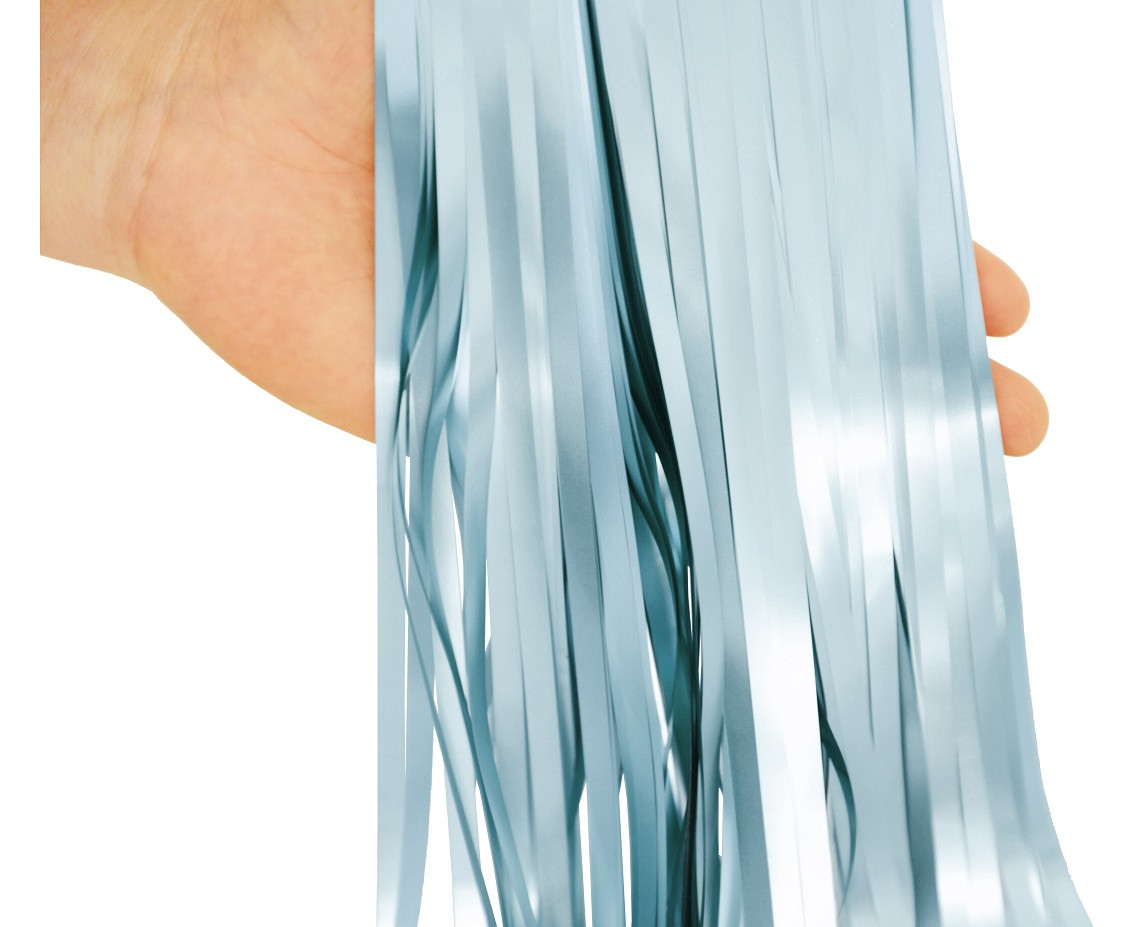 Fringe Deco Curtain B&C, mat light blue, 100x200 cm