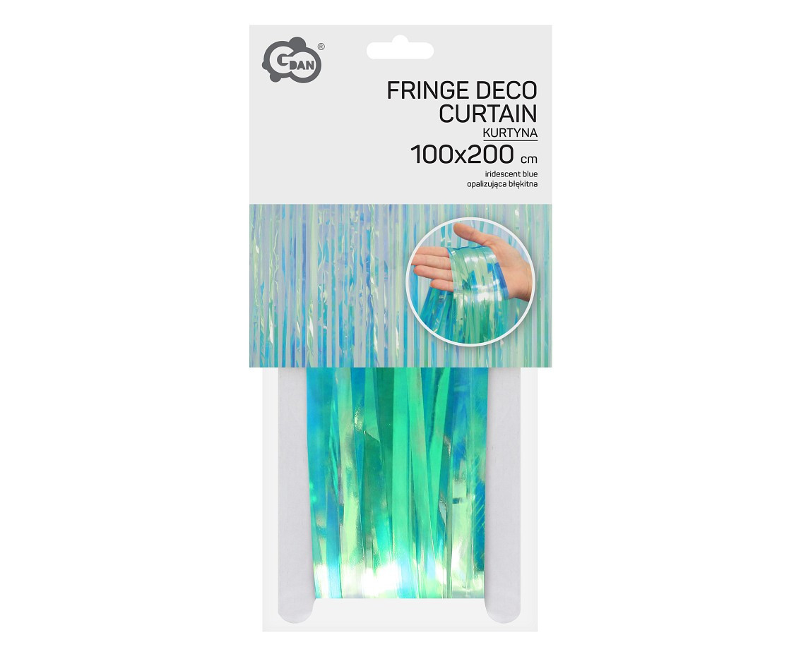 Fringe Deco Curtain Iridescent, blue 100 x 200 cm