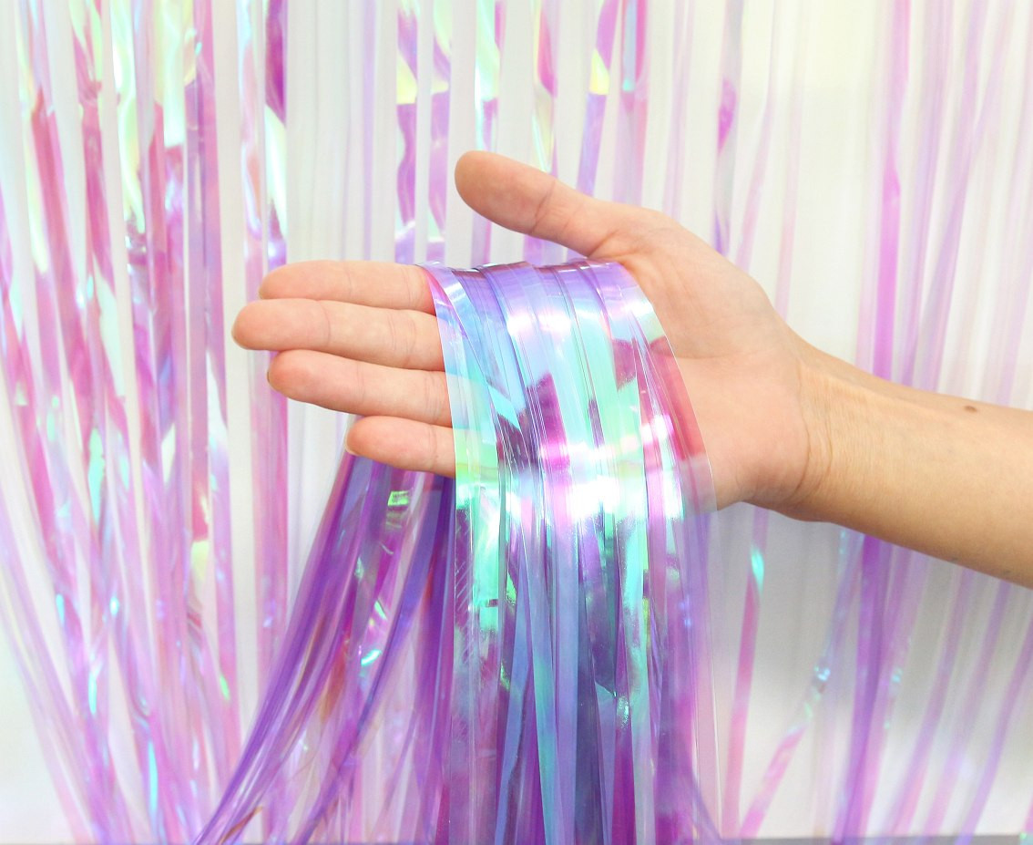 Fringe Deco Curtain Iridescent, light purple, 100x200 cm