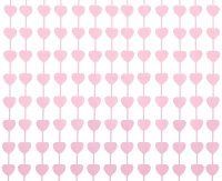 Fringe Deco Curtain Macaron -hearts, light pink, 100x200 cm